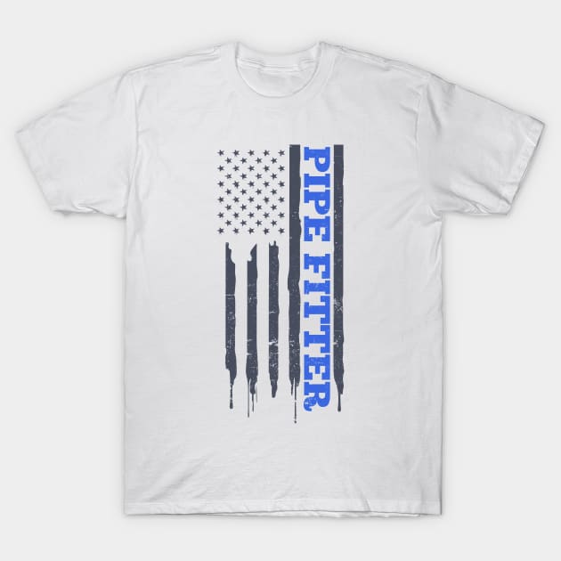 Pipefitter Shirt | Patriotic US American Flag Gift T-Shirt by Gawkclothing